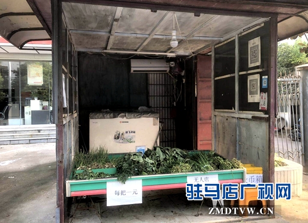 驻马店交通路有个“无人售菜摊” 市民买菜诚信付钱