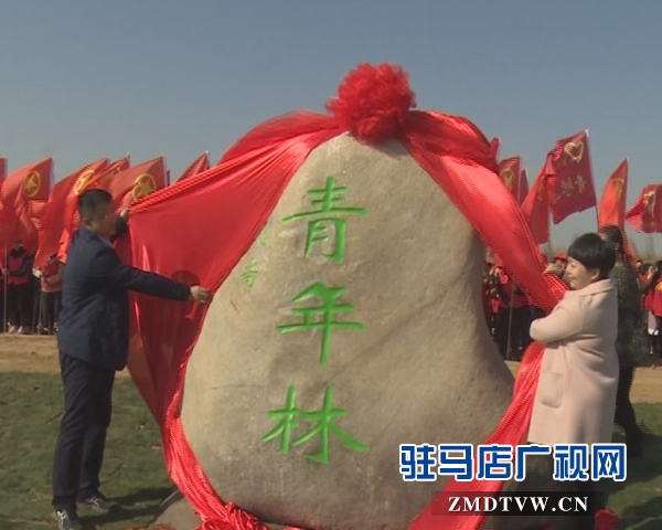 西平县举行大型植树活动暨青年林揭牌仪式