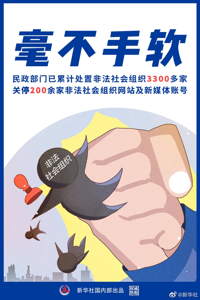权威快报丨毫不手软！民政部门已累计处置非法社会组织3300多家