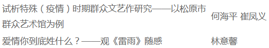 “戏剧中国”2021年度作品征集推选活动作品推选结果揭晓