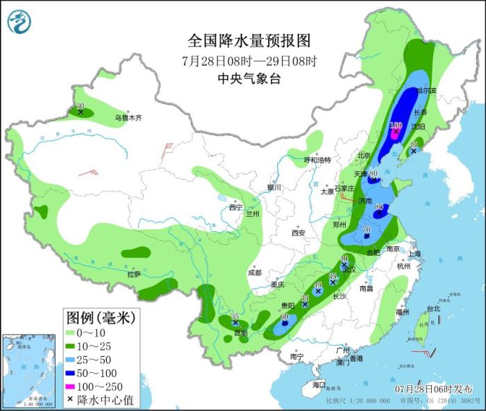 东北地区等地有较强降雨 南方高温天气持续