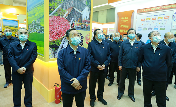 农业农村部领导集体参观“三农这十年——新时代农业农村发展成就展”