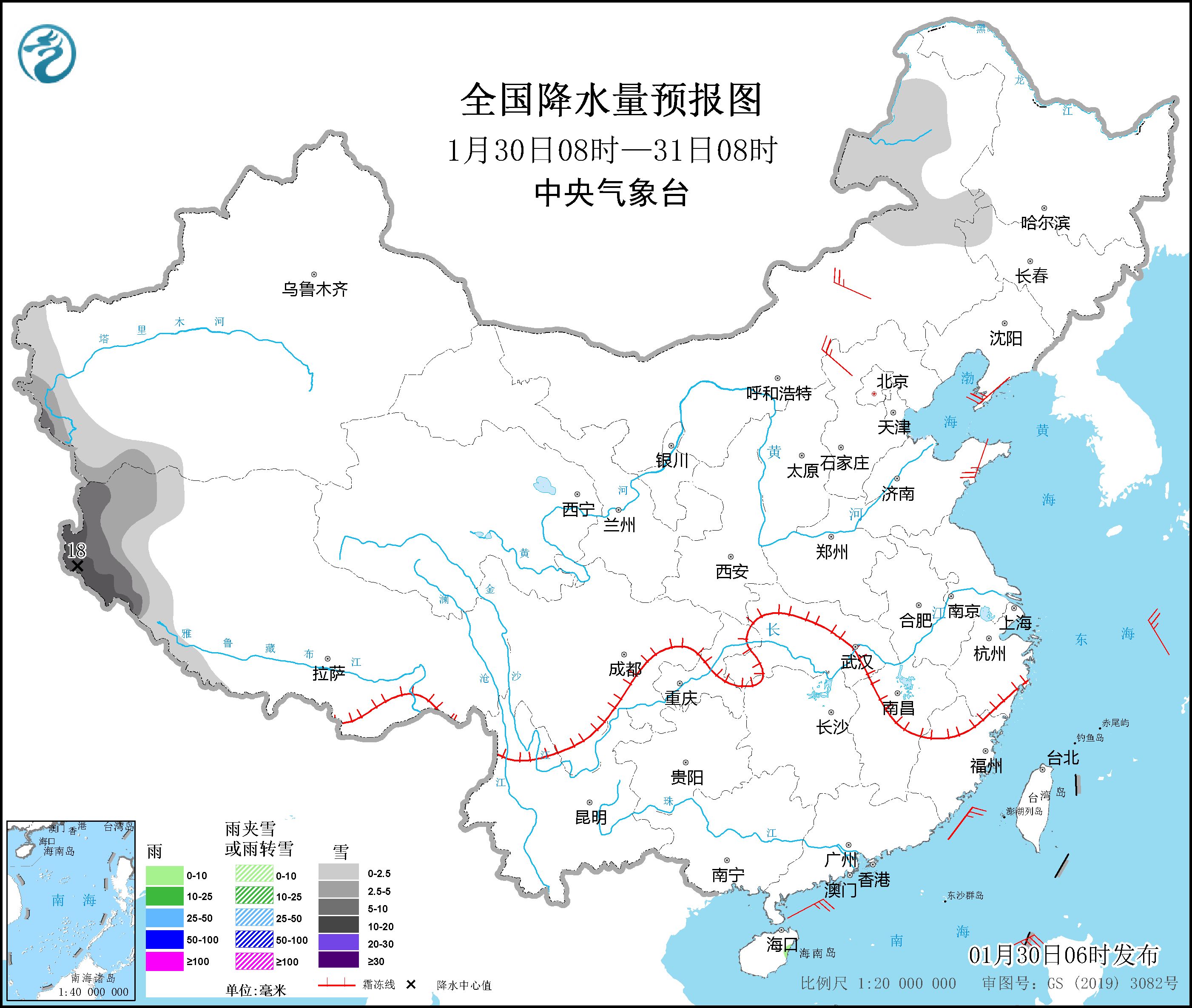 西藏西南部有较强降雪 冷空气将影响我国大部地区