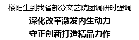 楼阳生到河南省部分文艺院团调研