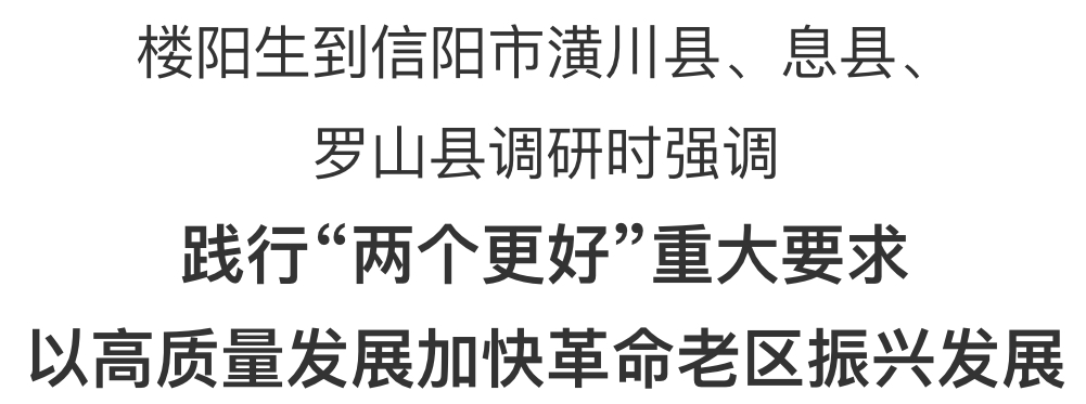 楼阳生到信阳市潢川县、息县、罗山县调研