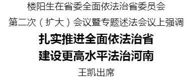 河南省委全面依法治省委员会第二次（扩大）会议暨专题述法会议召开