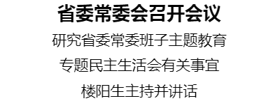 河南省委常委会召开会议