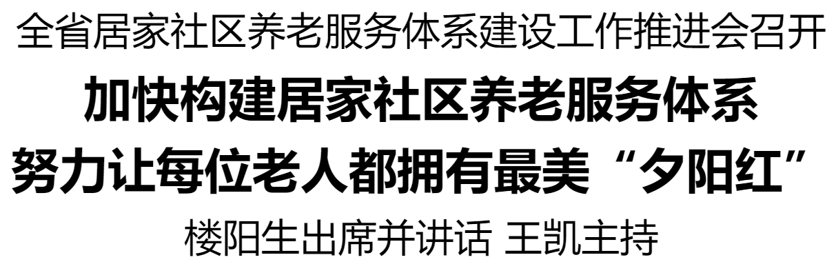 河南省居家社区养老服务体系建设工作推进会召开