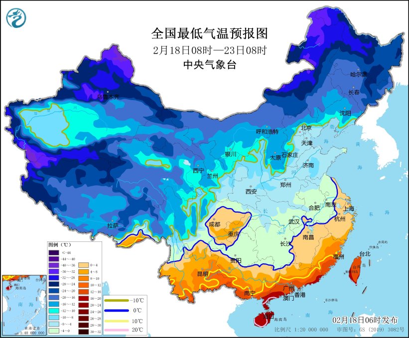 中央气象台发布寒潮橙色预警，平均气温普遍下降8～12℃