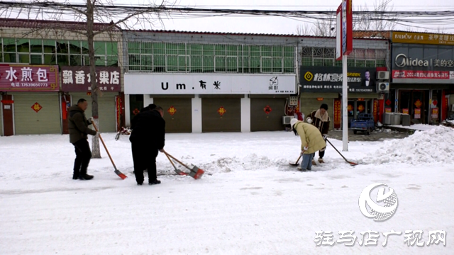 上蔡县五龙镇干部齐心协力 迅速行动除雪保畅通