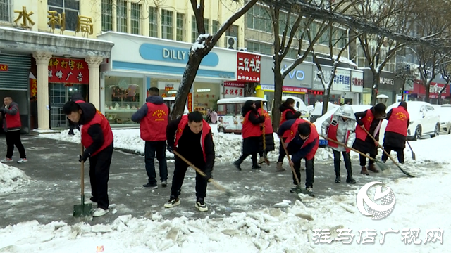 上蔡大批志愿者参与扫雪除冰