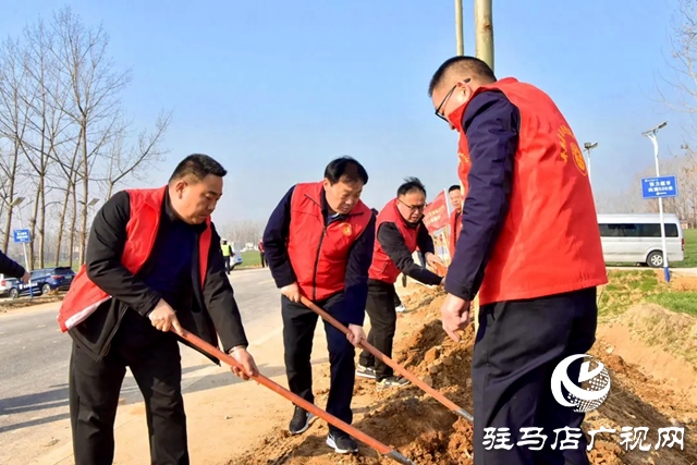 平舆县四个班子领导与县直各单位干部职工一起参加义务植树