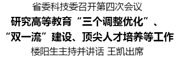 省委科技委召开第四次会议