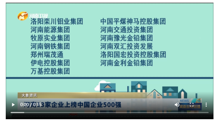 河南13家企业上榜中国企业500强