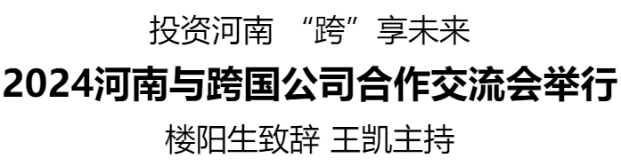 2024河南与跨国公司合作交流会举行