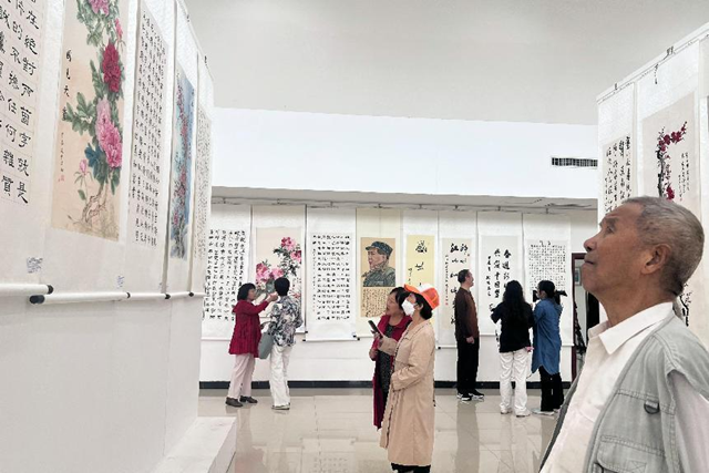 驻马店市举办老年书画展 庆祝新中国成立75周年