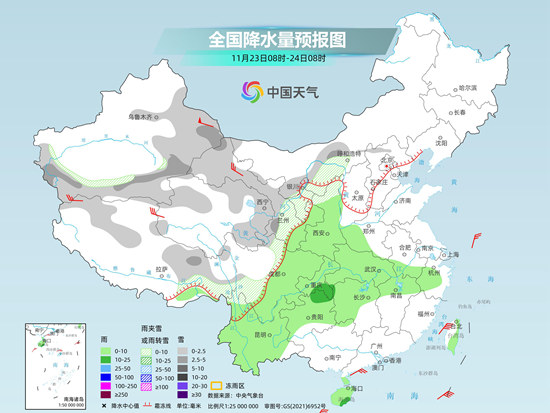 我国天气进入短暂平静期 23日起寒潮携大风降温雨雪来袭