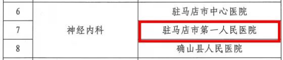 驻马店市第一人民医院新增5个驻马店市临床重点专科