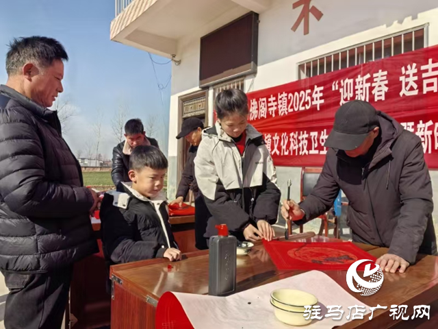 新蔡县佛阁寺镇：写春联送祝福 浓浓墨香迎新春